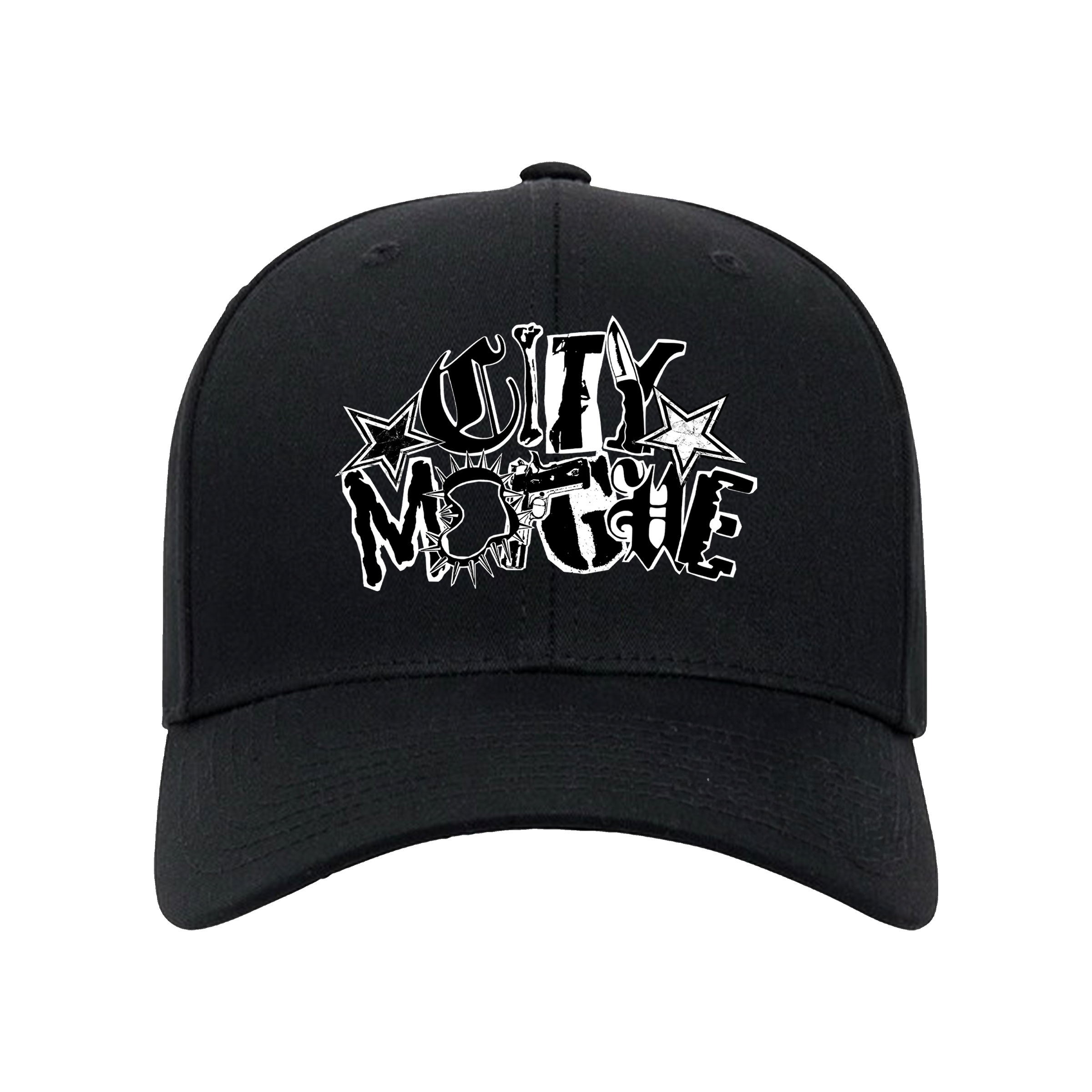 GRAFFITI CAP EMBROIDERED BLACK/WHITE