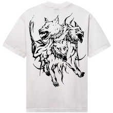 Load image into Gallery viewer, LIGHTNING LOGO CERBERUS TEE CEMENT/RED
