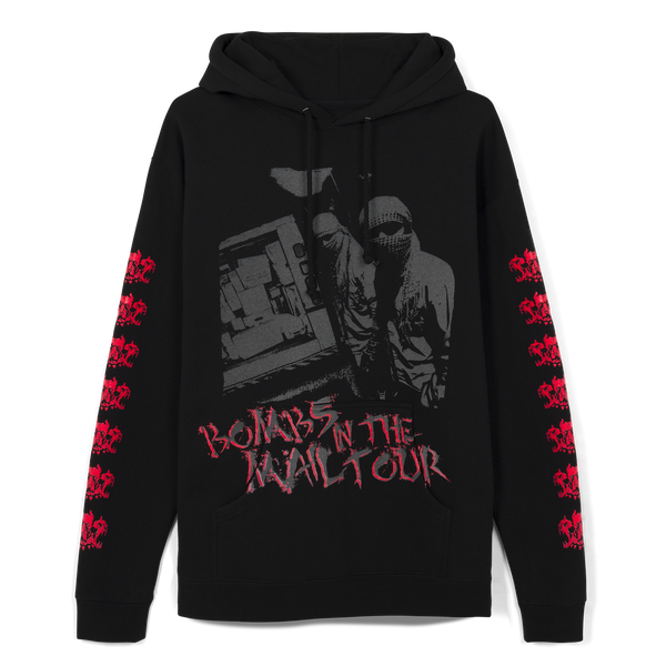 BOMBS IN THE MAIL TOUR REFLECTIVE HOODIE City Morgue Official Store