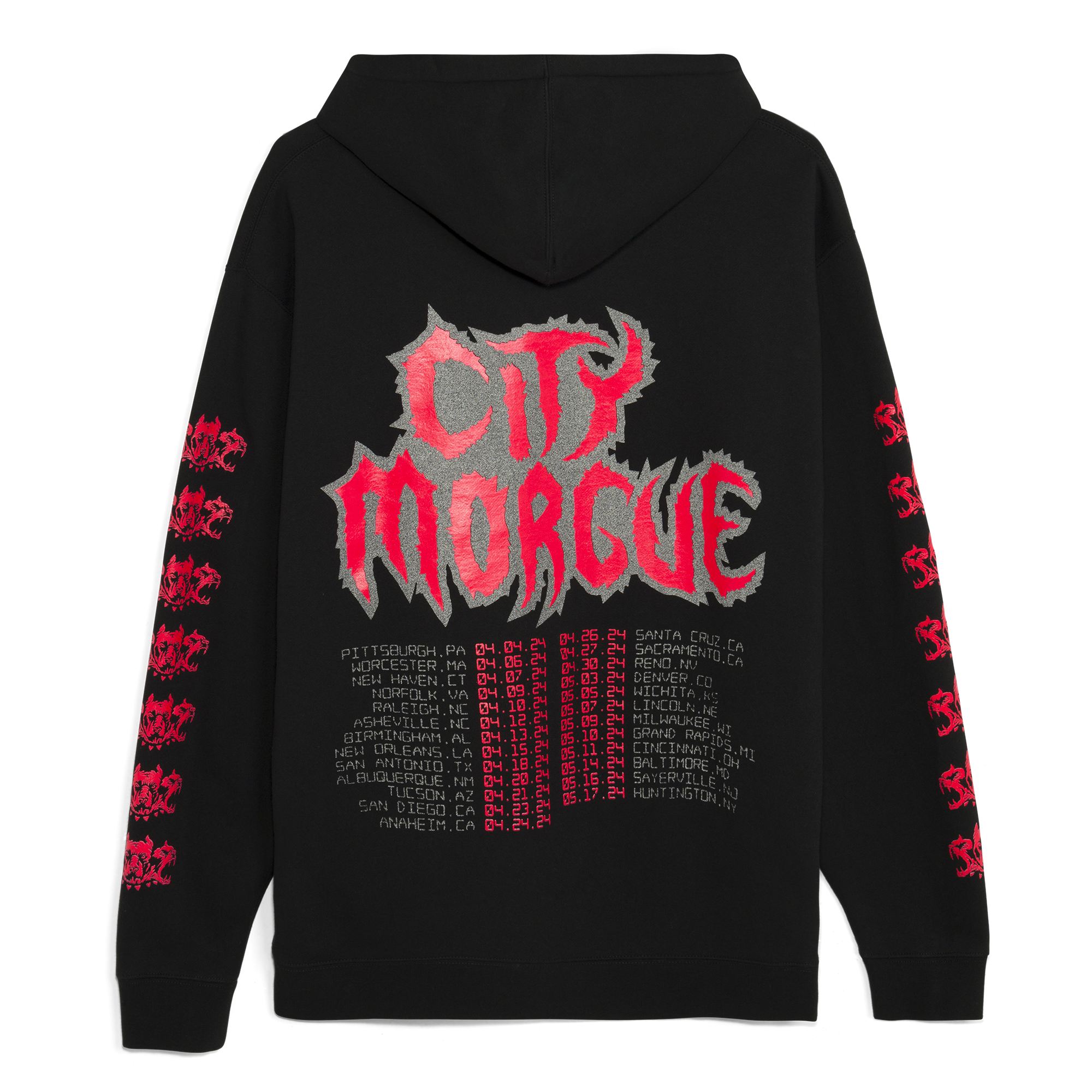 Bombs in The Mail Tour Reflective Hoodie L