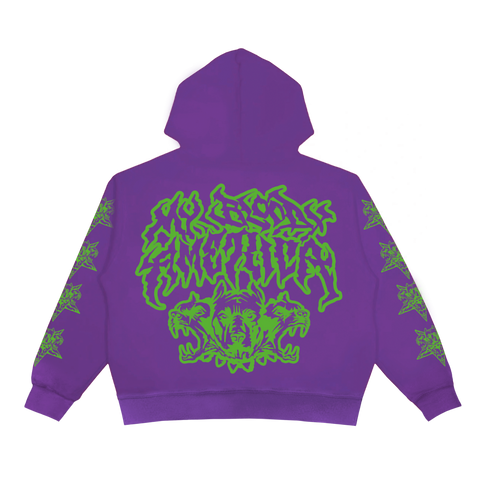 GRAFFITI WASHED ZIP HOODIE (PURPLE)