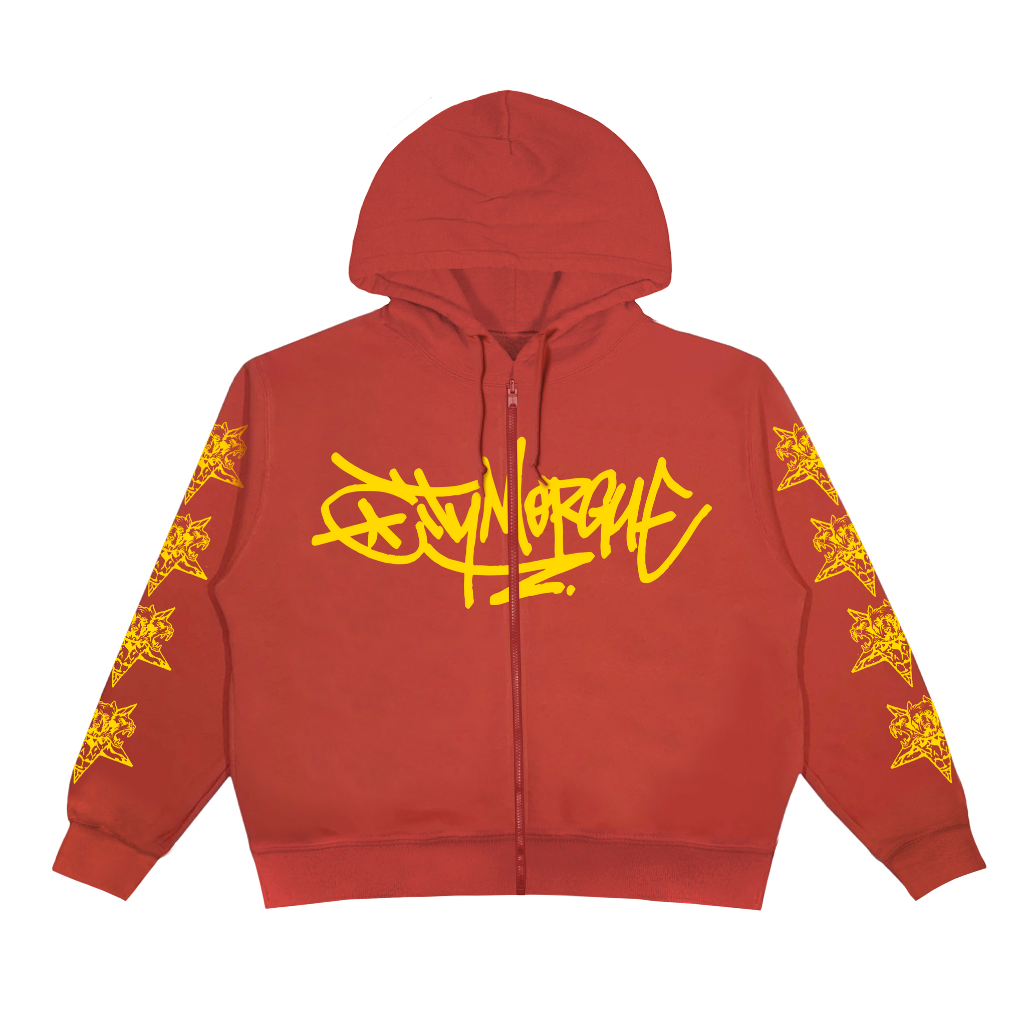 Red graffiti hoodie sale