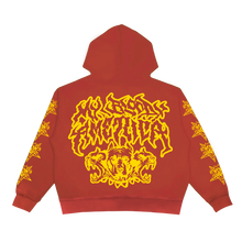 Load image into Gallery viewer, GRAFFITI WASHED ZIP HOODIE (RED)
